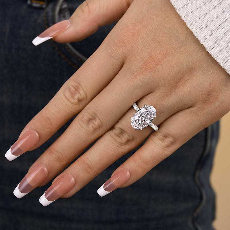 Noble Crushed Ice 6.5Ct Oval Cut Engagement Ring