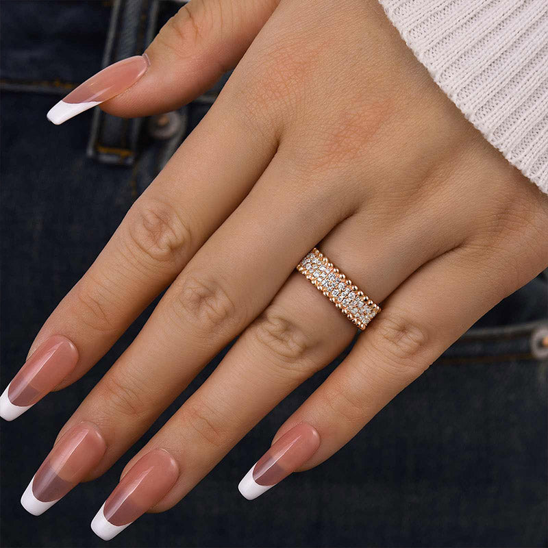 Luxury Rose Gold Women's Wide Wedding Band