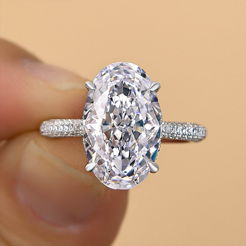 Noble Crushed Ice 6.5Ct Oval Cut Engagement Ring