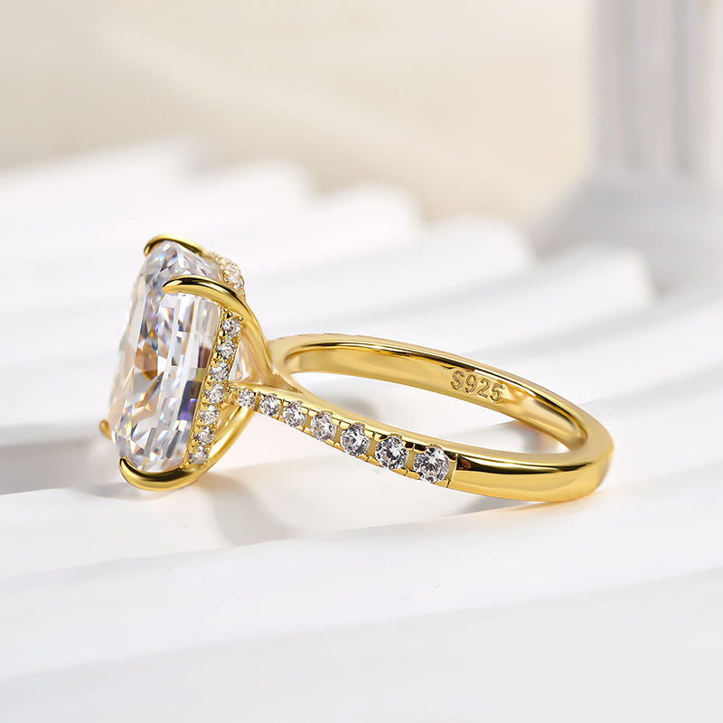 Bright Crushed Ice Cushion Cut Engagement Ring For Women In Sterling Silver