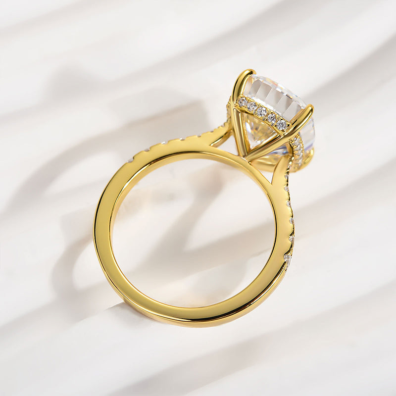 Bright Crushed Ice Cushion Cut Engagement Ring For Women In Sterling Silver