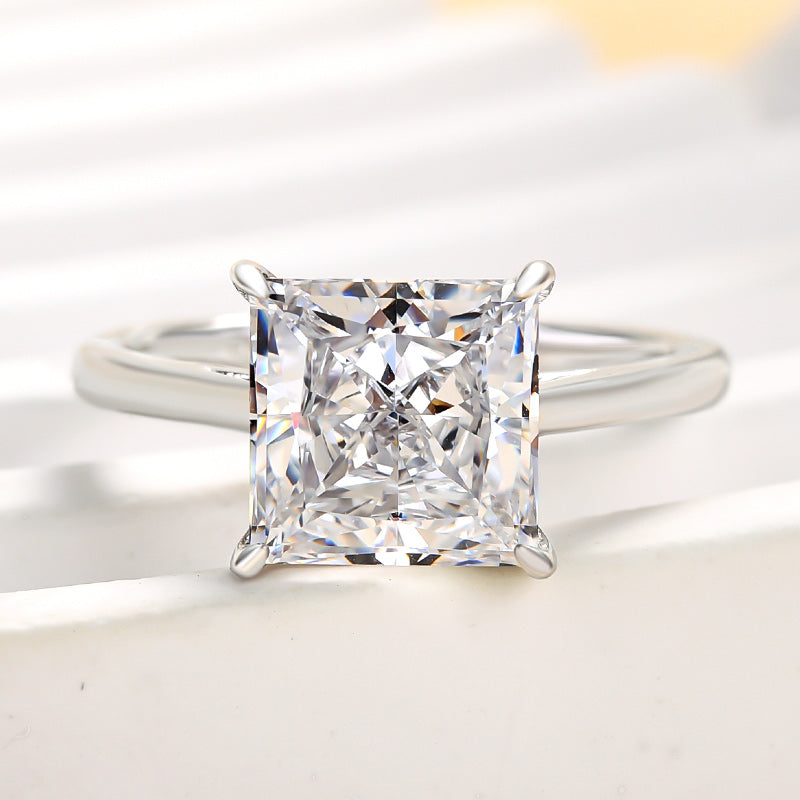 Stunning Square Solitaire Princess Cut Engagement Ring