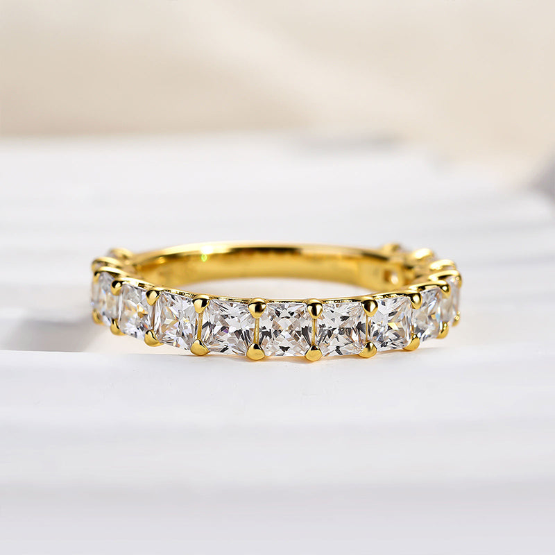 Ahabobo Gorgeous Radiant Cut Women's Wedding Band