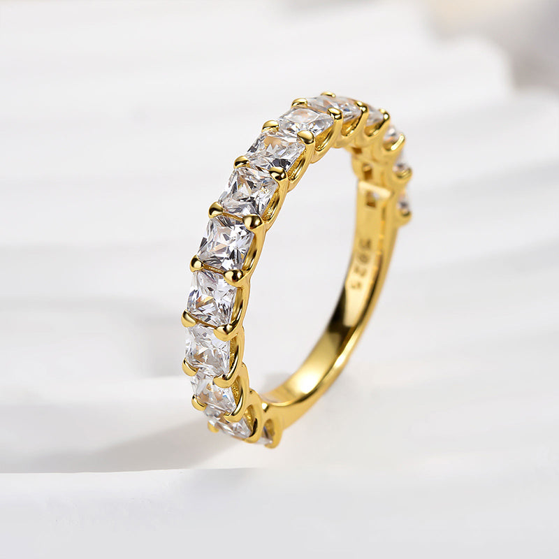 Ahabobo Gorgeous Radiant Cut Women's Wedding Band