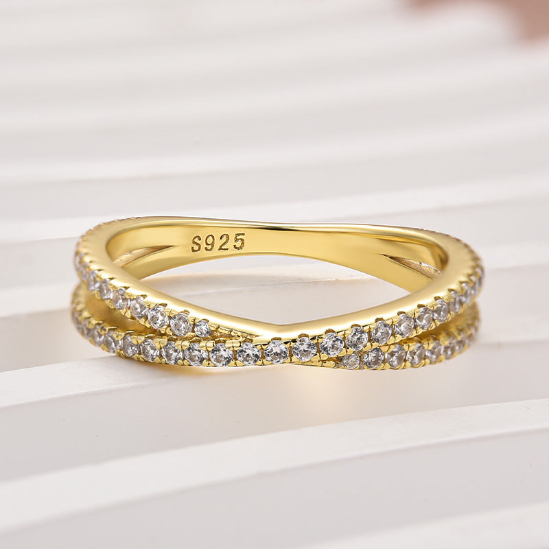 Ahabobo Moissanite 2.0 Ct X Criss Cross Wedding Band