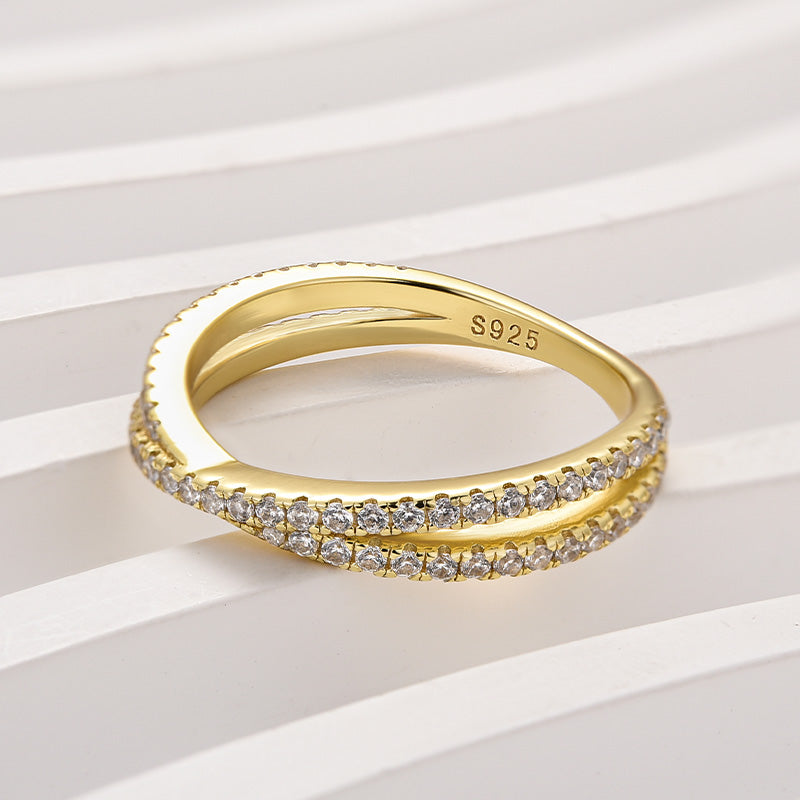 Ahabobo Moissanite 2.0 Ct X Criss Cross Wedding Band