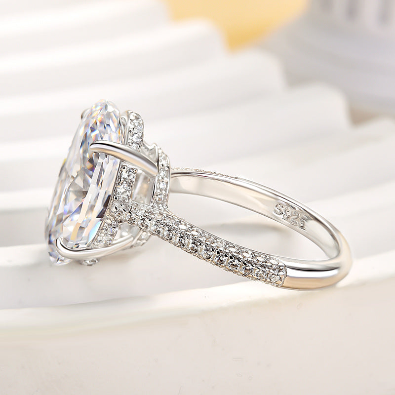 Noble Crushed Ice 6.5Ct Oval Cut Engagement Ring