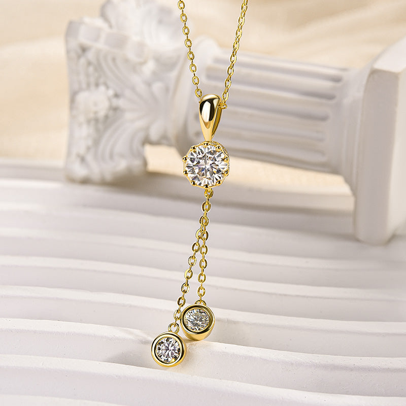 2.0Ct Fashion Moissanite Round Cut Pendant Necklace