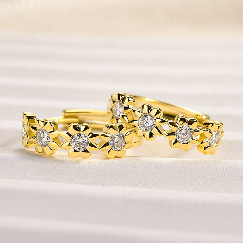 0.15Ct Moissanite Daisy Flower Earrings