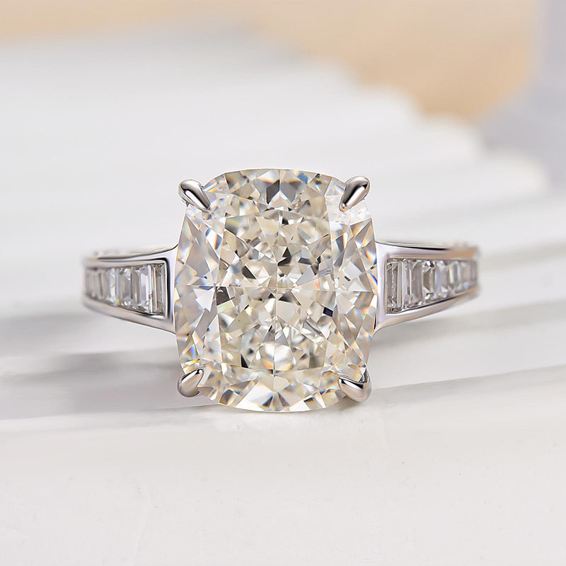 Unique Crushed Ice Cushion Engagement Ring