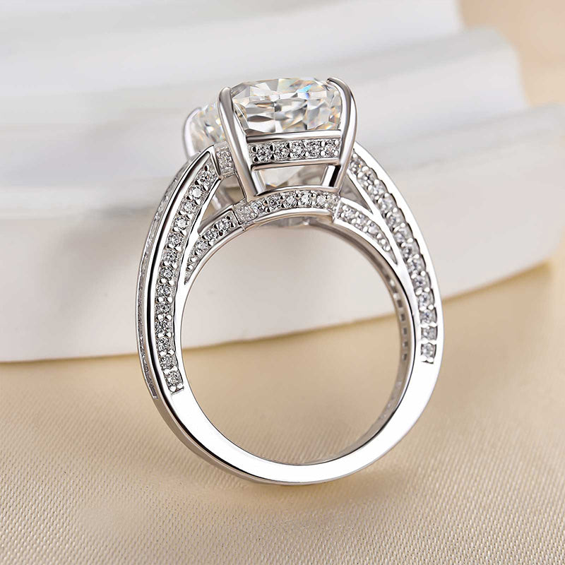 Unique Crushed Ice Cushion Engagement Ring