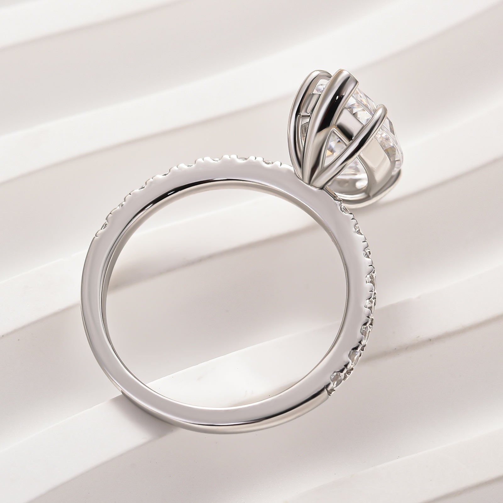 Exclusive Marquise Cut Engagement Ring In Sterling Silver