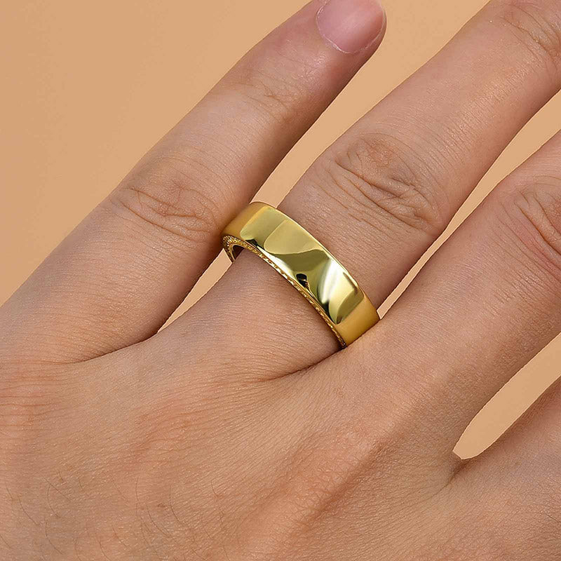 Ahabobo Classic Men's Wide Wedding Band