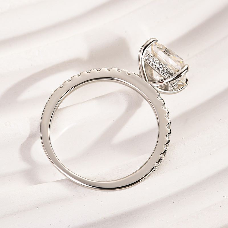 Ahabobo Moissanite 2.0 Carat Square Princess Cut Engagement Ring