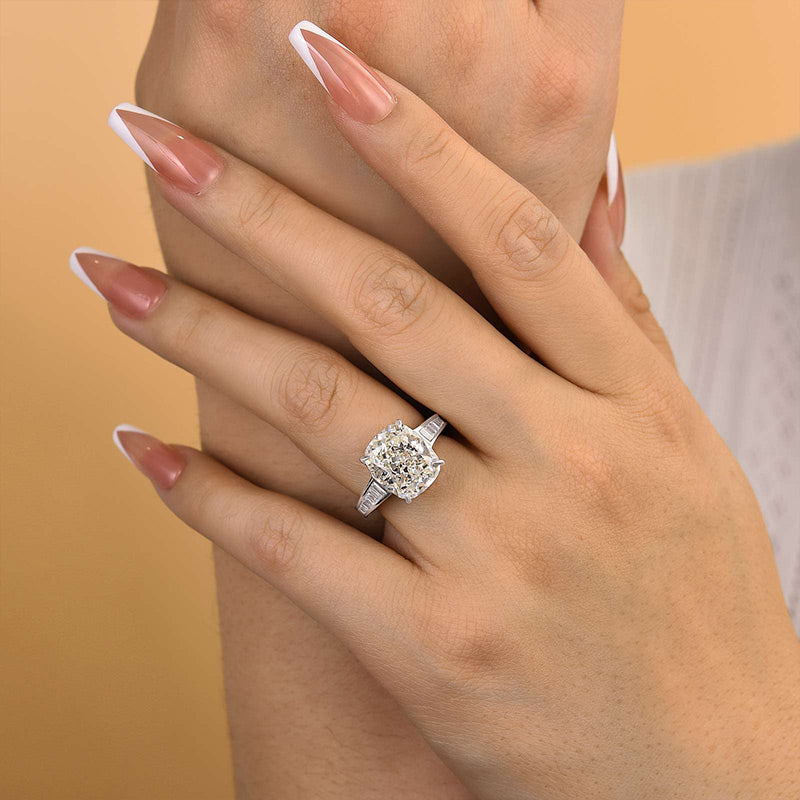 Unique Crushed Ice Cushion Engagement Ring