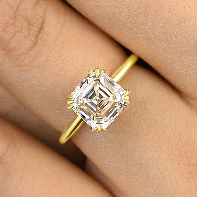 Dainty Asscher Cut Women's Engagement Ring