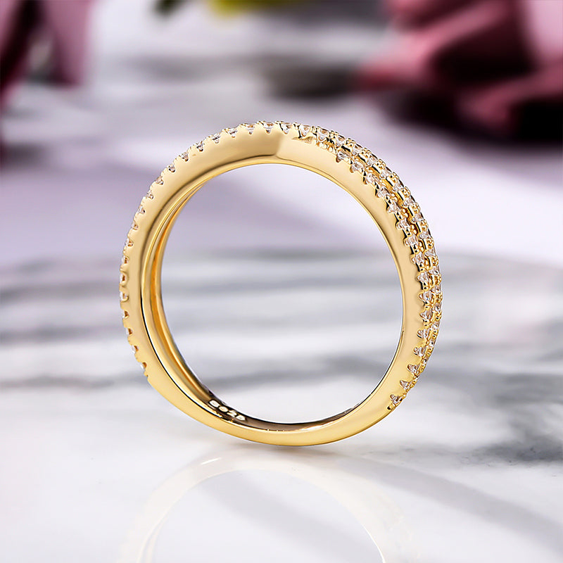Classic X Criss Cross Wedding Band For Women In Sterling Silver