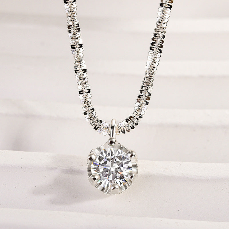 Starry Sky Sparkling Round Cut Moissanite Pendant Necklace