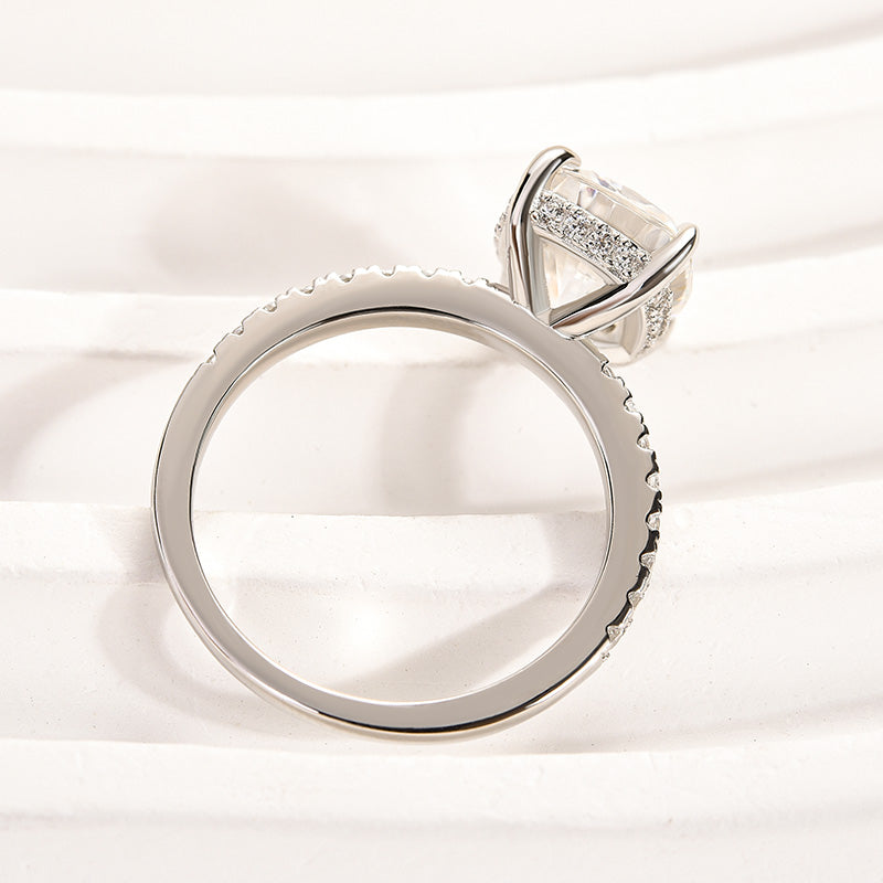 Ahabobo Moissanite 3.0 Ct Cushion Cut Engagement Ring For Women