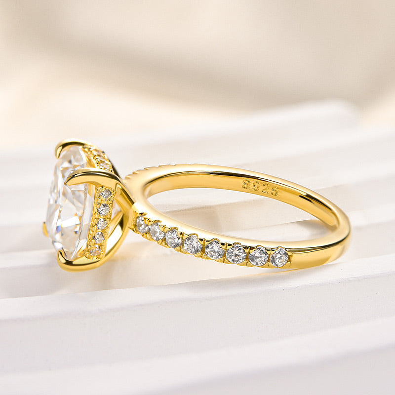 Ahabobo Moissanite 3.0 Ct Cushion Cut Engagement Ring For Women