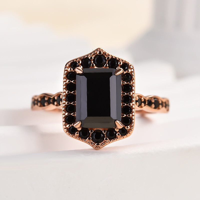 Attractive Rose Gold Radiant Cut Engagement Ring