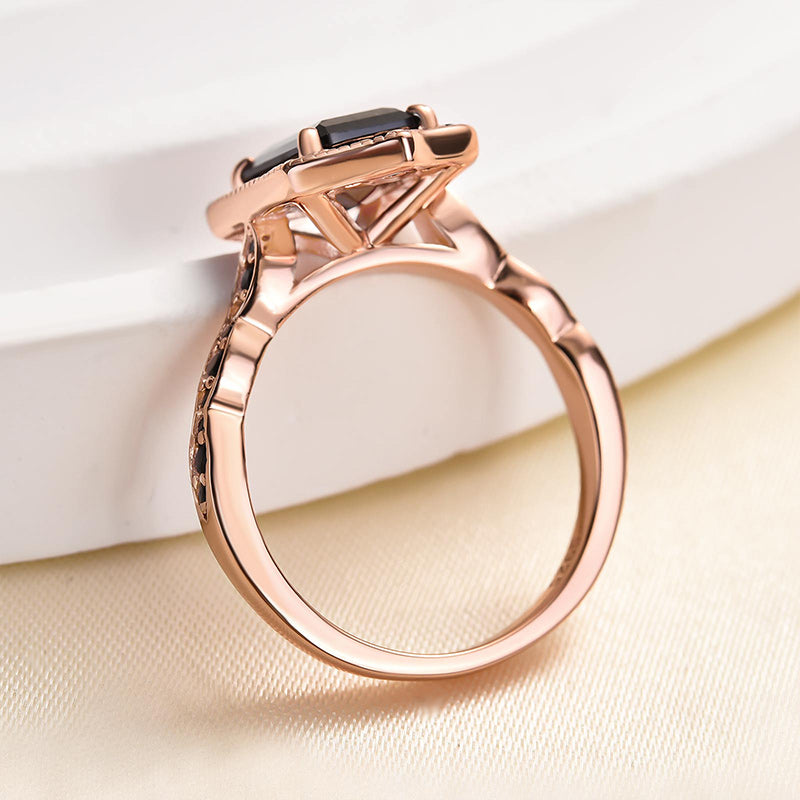 Attractive Rose Gold Radiant Cut Engagement Ring