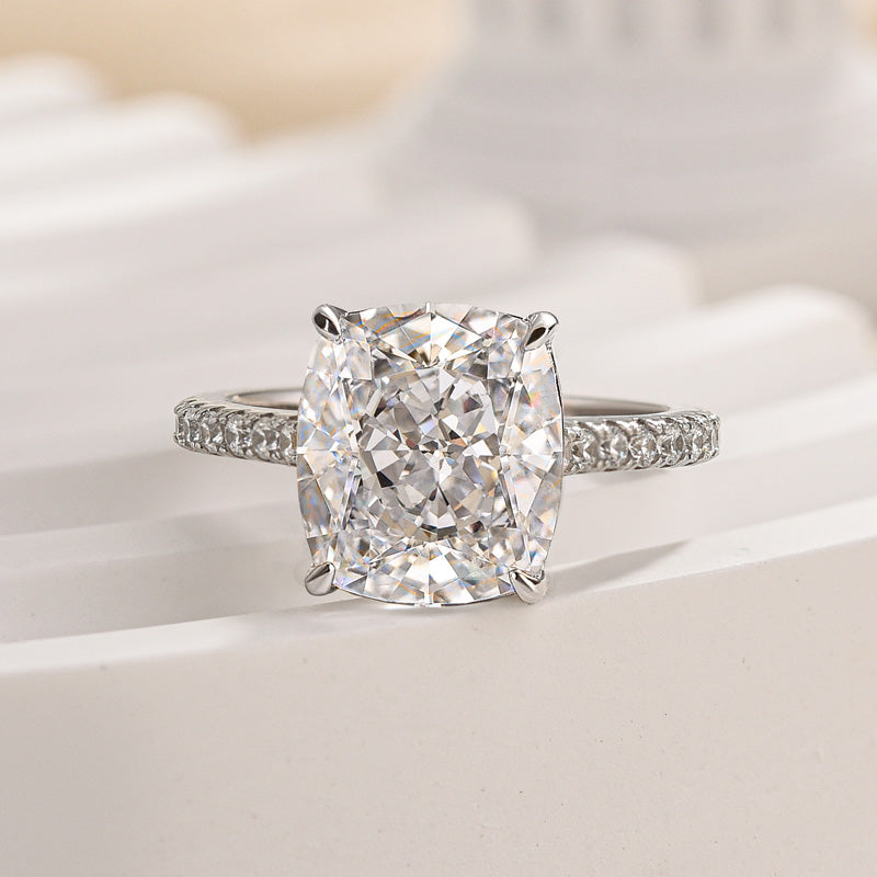Exclusive Cushion Cut Women's Engagement Ring In Sterling Silver