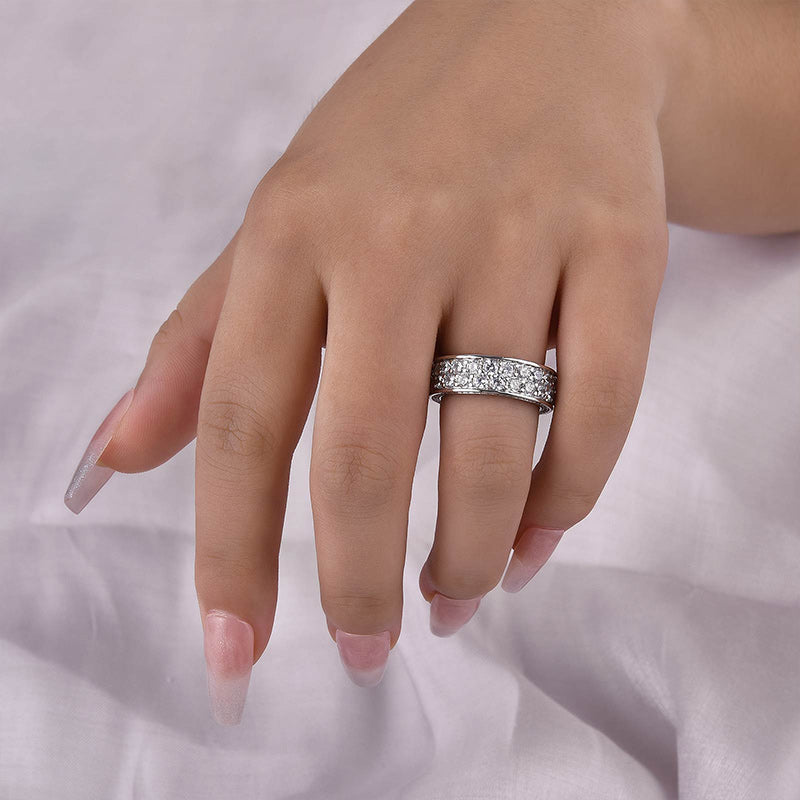 Luxurious Pave Wide Wedding Band In Sterling Silver