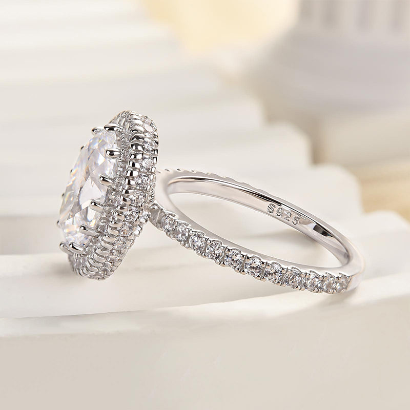 Ahabobo Excellent Halo Oval Cut Engagement Ring