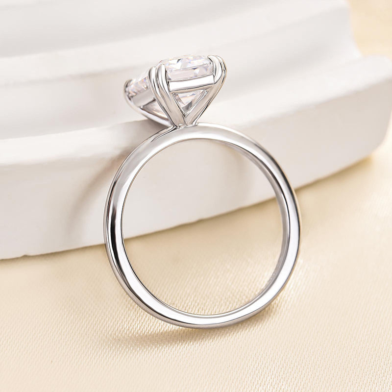 Timeless 3.5Ct Emerald Cut Engagement Ring In Sterling Silver