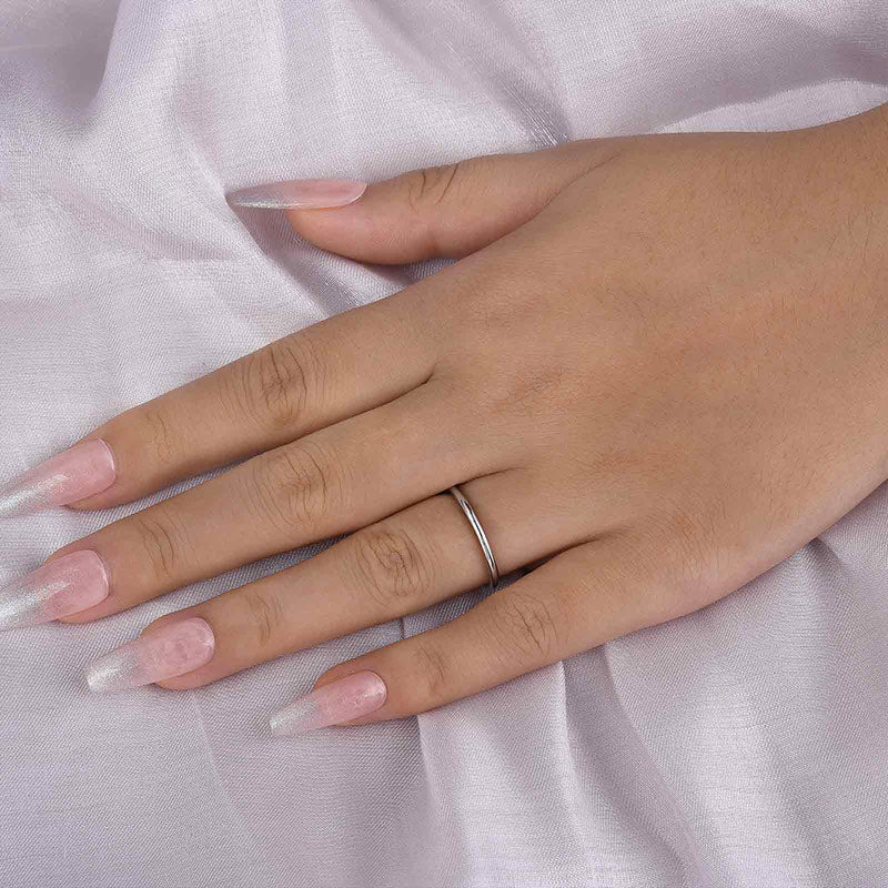 Simple Wedding Band For Women In Sterling Silver