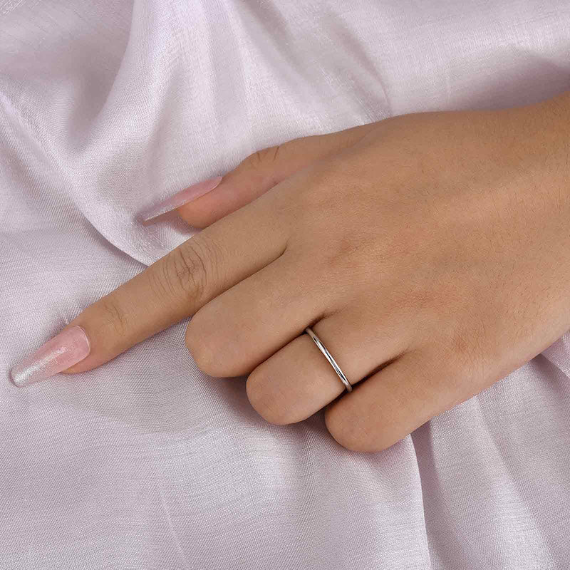 Simple Wedding Band For Women In Sterling Silver