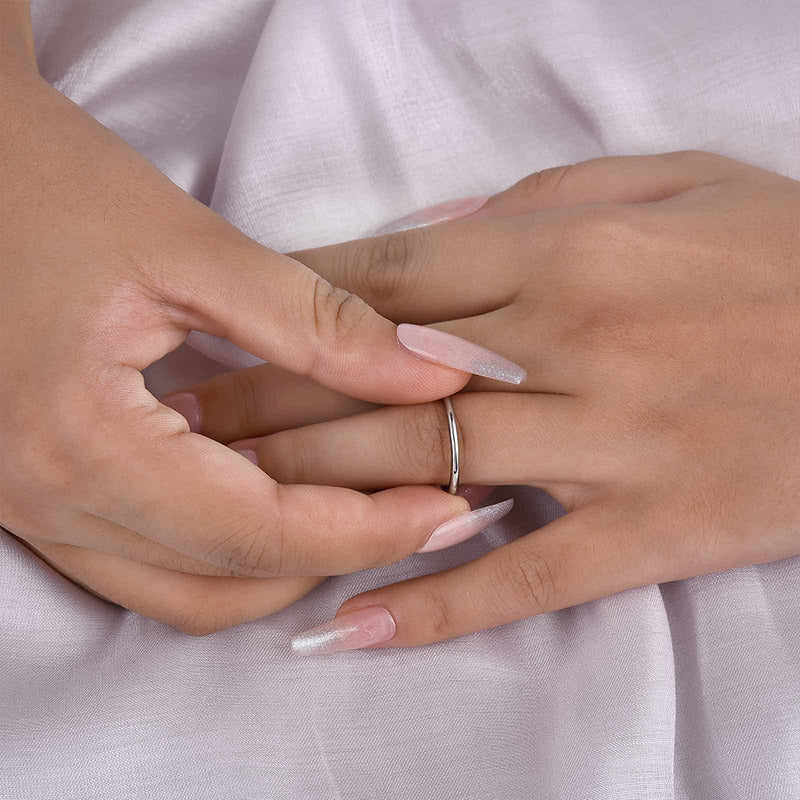 Simple Wedding Band For Women In Sterling Silver