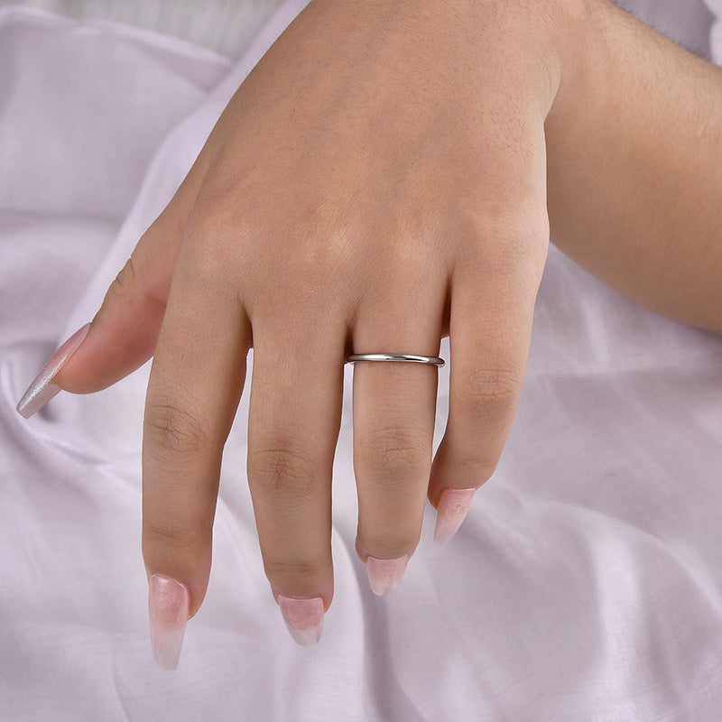Simple Wedding Band For Women In Sterling Silver