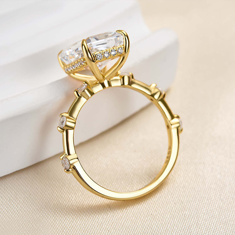 Ahabobo Exclusive Crushed Ice Radiant Cut Sona Simulated Diamond Engagement Ring