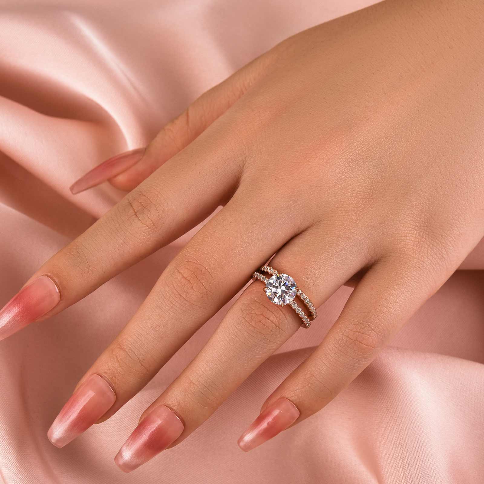 2.0Ct Classic Round Cut Wedding Ring Set In Sterling Silver