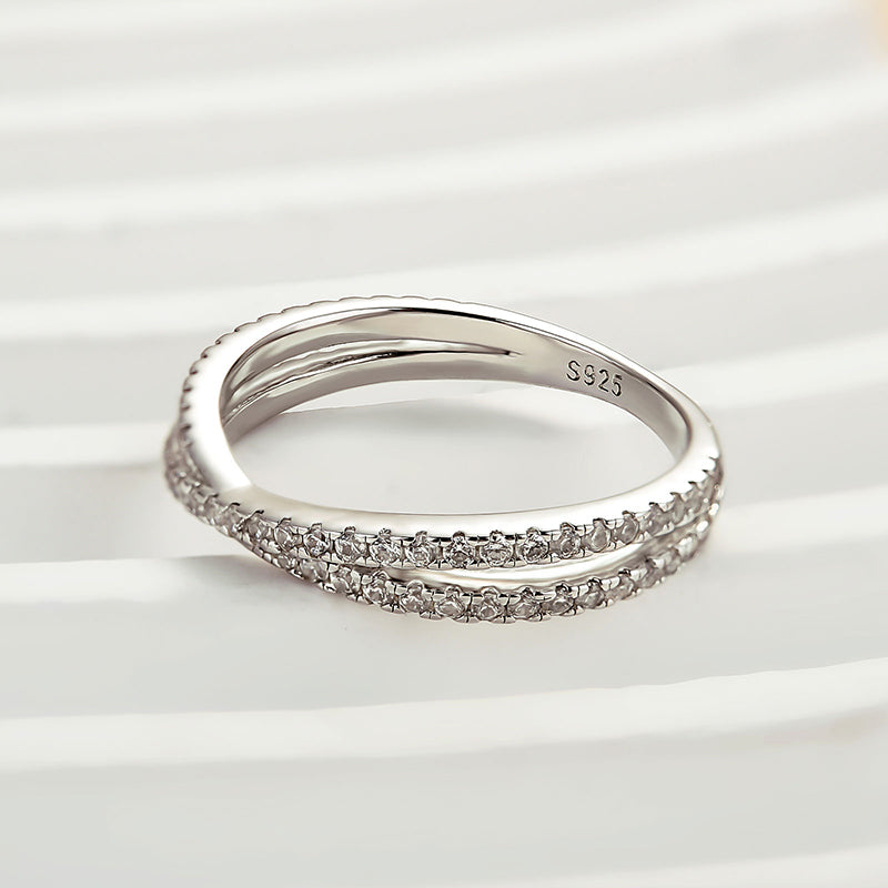 Classic X Criss Cross Wedding Band For Women In Sterling Silver