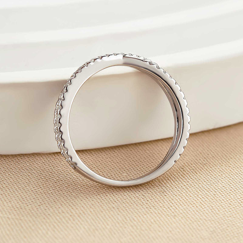 Classic X Criss Cross Wedding Band For Women In Sterling Silver