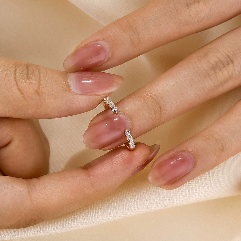 Unique Yellow Gold Open Wedding Band In Sterling Silver