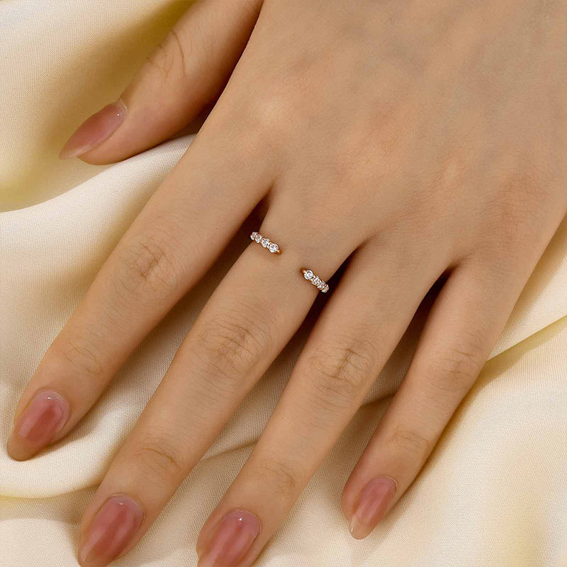 Unique Yellow Gold Open Wedding Band In Sterling Silver
