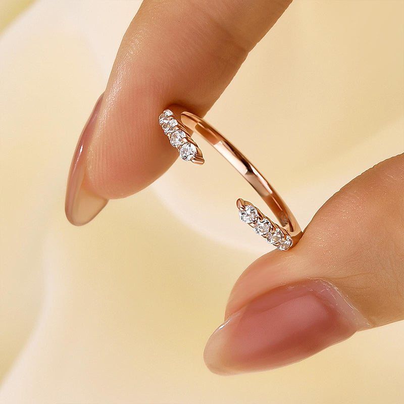 Unique Yellow Gold Open Wedding Band In Sterling Silver