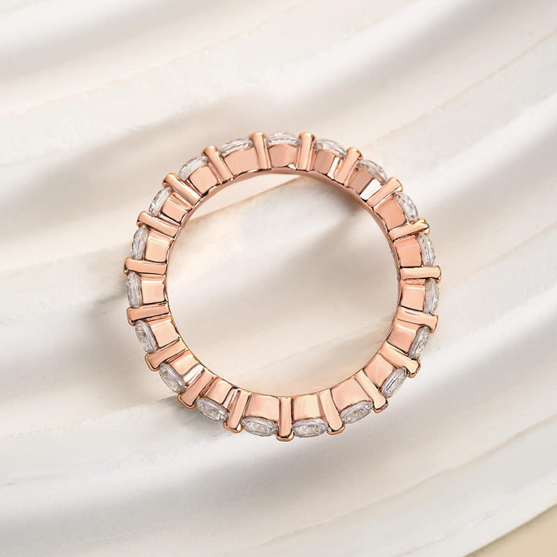 Sterling Silver Eternity Round Cut Women's Stackable Wedding Band