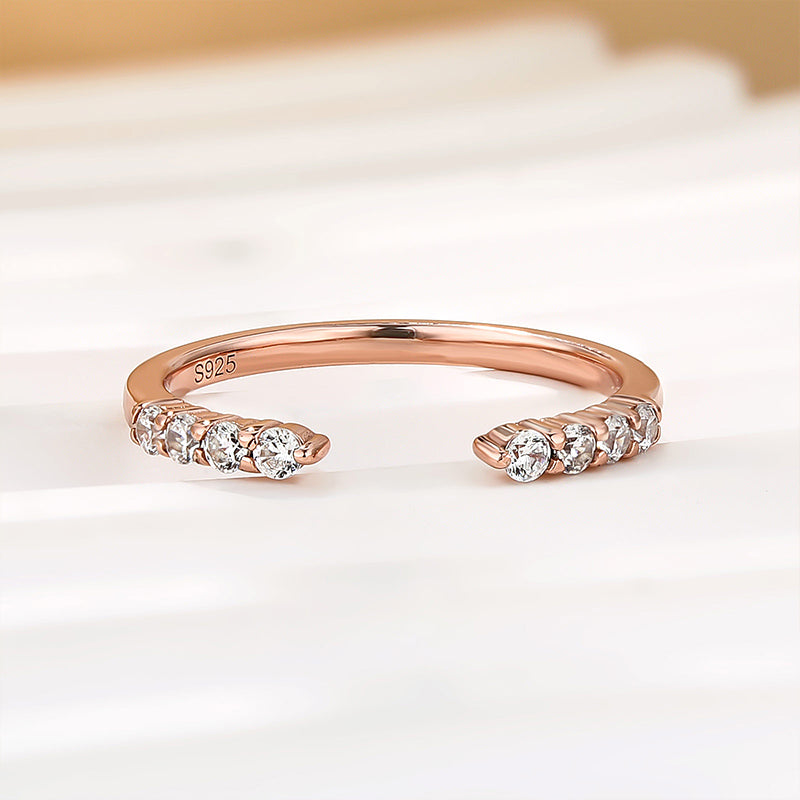 Unique Yellow Gold Open Wedding Band In Sterling Silver