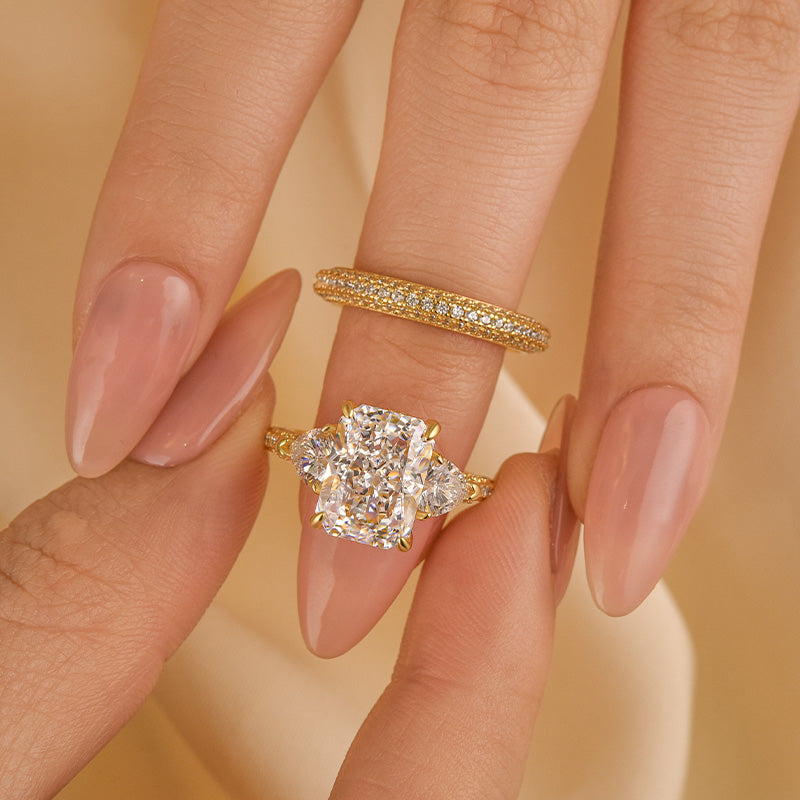 Honorable Radiant Cut & Heart Cut Wedding Set For Women In Sterling Silver