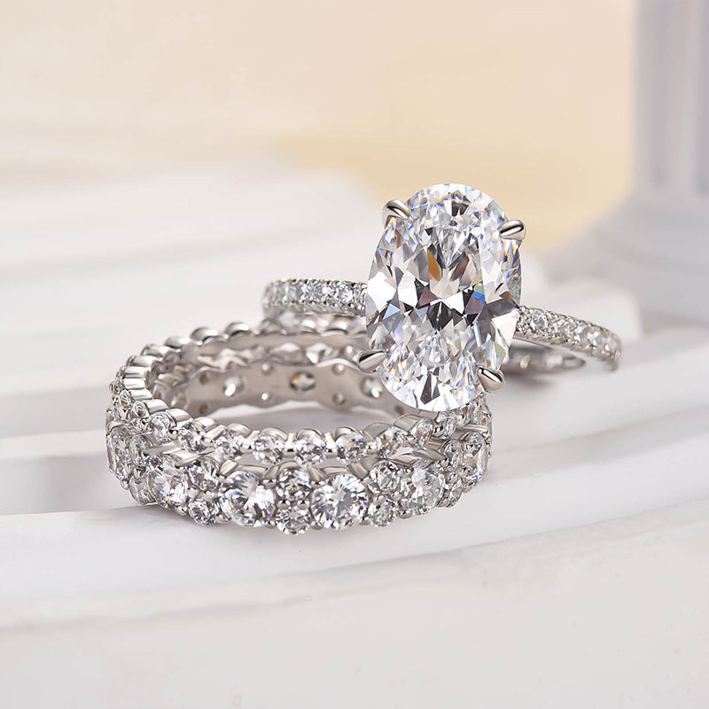 Timeless 3.5 CT Oval Cut 3PC Bridal Ring Set