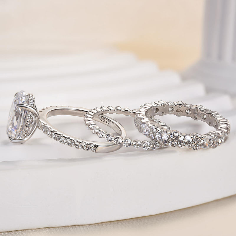 Timeless 3.5 CT Oval Cut 3PC Bridal Ring Set