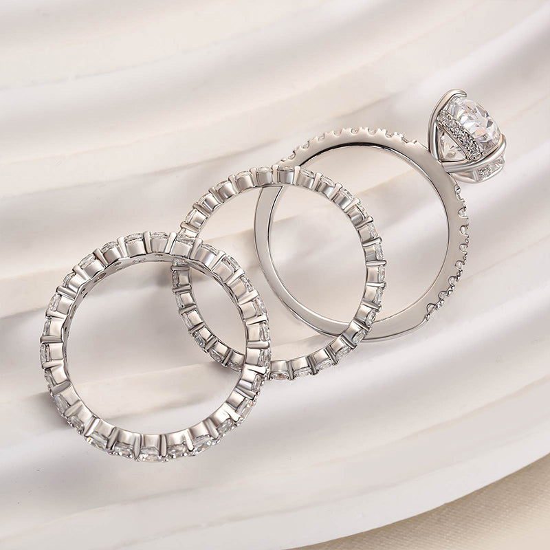 Timeless 3.5 CT Oval Cut 3PC Bridal Ring Set