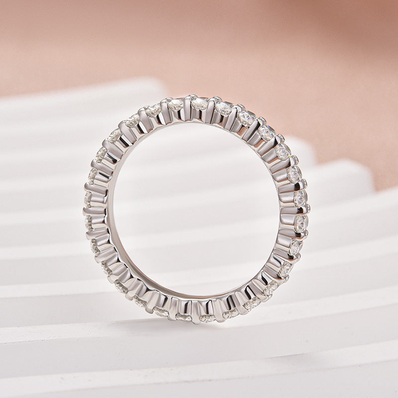 Ahabobo Moissanite 3.0 Ct Oval Cut Full Wedding Band for Women