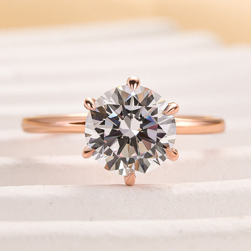 Classic Round Cut Solitaire Engagement Ring for Her