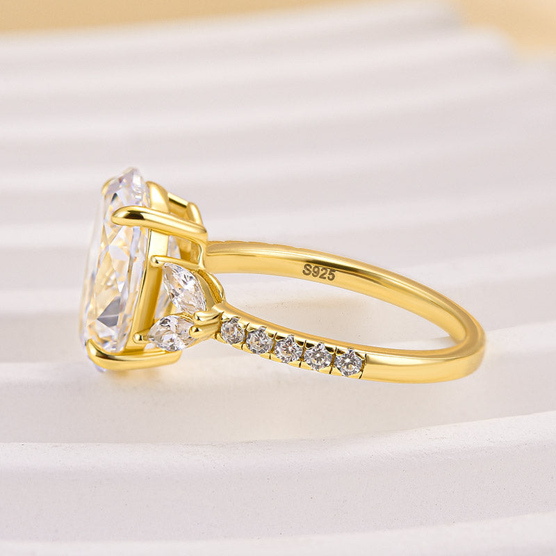 Ahabobo 4.0 CT Oval and Angled Marquise Five Stone Engagement Ring